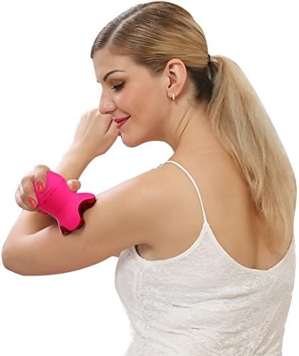 Oreadex OD380 Body Massager Waterproof Mini Neck Back Vibration Massager Ergonomic Handle LED Light Rose Red