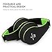 Headphones, Sound Intone Foldable Headphones with Microphone and Volume Control, On-ear Wired Headset for iphone and Android Devices (Black/green)
