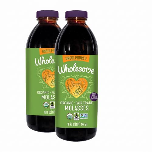 Wholesome Sweeteners Organic Blackstrap Molasses, Unsulphured, 16 oz (Pack of 2)