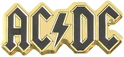 Amazon Com C D Visionary Acdc Logo Metal Sticker Gold 6cm Toys Games