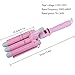 3 Barrel Curling Iron, PrettyQueen Fast Heating Curlers for Long Hair Waving Irons with LCD Display Hair Crimping Ceramic Curling Irons, Pink