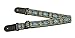 Walker & Williams H-01 Blue Woodstock Woven 60's Style Premium Woven Guitar Strap With Thick Leather Endcaps For Acoustic, Electric, And Bass Guitars