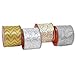 24 Yard Gold and Silver Ribbon Rolls Wired Edge Organza 2.5
