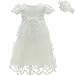AHAHA Baptism Gowns for Baby Girls Princess Wedding Dress Baby Birthday Party Dresses for Special Occasion White