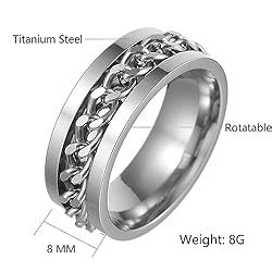 Udolfly Mens Fidget Rings Anxiety Rings for Men