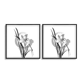 2 Piece Framed Canvas Wall Art for Living Room, Bedroom Ink Theme Canvas Prints for Home Decoration Ready to Hang - 16"x16"x2 Panels