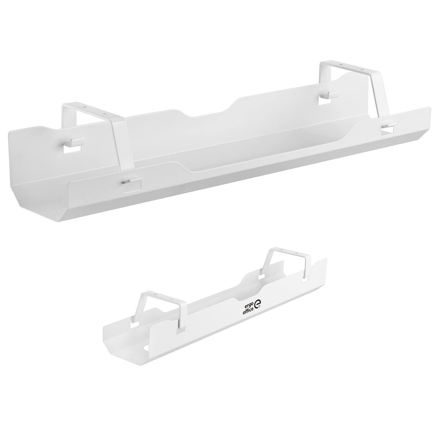 Ergo Office Desk Organizer Under Desk Cable Organizer Under Desk Mount Cable Management Cable Tray (White)