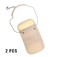 Qjoy 2 Pcs Security Neck Strap Bag Passport Case Wallet Money Holder Adjustable Casual for Travel