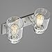 Progress Lighting P300046-009 Calhoun Collection Clear Glass Farmhouse Bath Vanity Light, 2-Light, Brushed Nickel