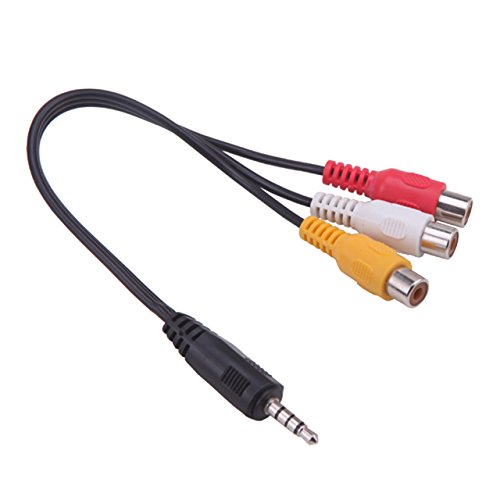 HDE 3.5 mm to Triple RCA Audio/Video AV Female Composite ... 1 8 headphone jack wiring diagram 