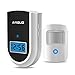 Wireless Doorbell, ANGUO Motion Sensor Alarm, Wireless Driveway Alert, Home Security System Alarm with 1 Sensor and 1 Receiver(White,No Battery Included)