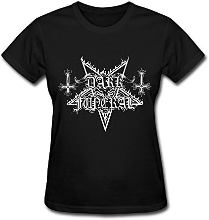 YONGDE Women's Dark Funeral Logo T-shirt Size L Black