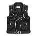 LJYH Children Faux Leather Motorcycle Vests Boys Joker Dress Coats Black 11/12yrs
