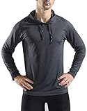 Rdruko Mens's Active Gym Muscle Bodybuilding Long Sleeve Hoodies Workout Running Hooded Sweatshirts