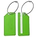 Small Luggage Tags with Privacy Cover & Metal Loop - (4pk, Green)