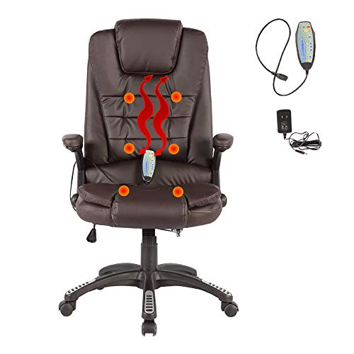 Mecor Heated Office Massage ChairHighBack PU Leather Computer Chair w