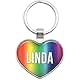 Metal Keychain Key Chain Ring Rainbow I Love Heart Names Female L Lili - Lola