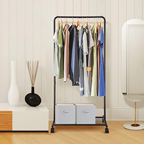 Simple Trending Standard Clothes Garment Rack, Clothing Rolling Rack