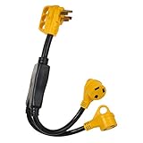 RV Power Adapter Cord-50A Male to (2) 30A Female 2.5 Feet with Handle (CR50302)