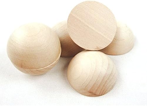 SatrMall Set of 10 Montessori Teaching Aids Material Unfinished Wooden Craft Half Ball (32MM/1.26")