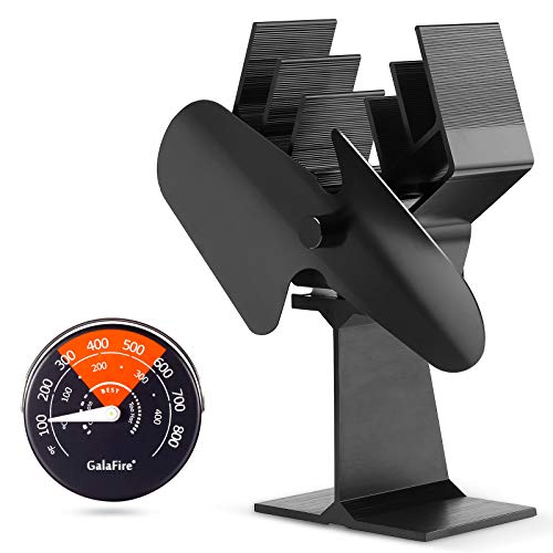 GALAFIRE Large Airflow Heat Powered Wood Stove Fan +