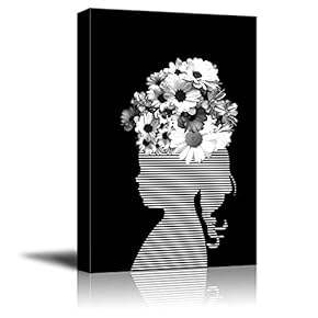 Canvas Wall Art Black and White Abstract Pictures Home Wall Decorations for Bedroom Living Room Paintings Canvas Prints Framed - 12x18 inches