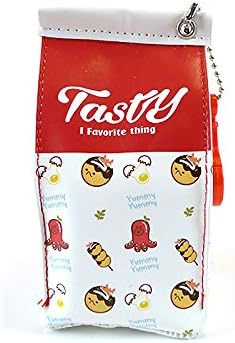 Tasty Milk Pack Multi-Purpose Pouch Case with Key chain Hook (Red Takoyaki)
