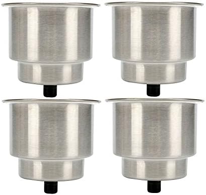 4pcs- Stainless Steel Cup Drink Holder with Drain Marine Boat Rv Camper