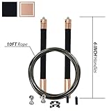 Synergee Aluminium Speed Jump Rope- (2) Adjustable 10 Ft Cable - Steel Ball Bearings - for Crossfit, MMA, Boxing & Fitness, Anti-Slip Handles.
