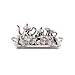 MonkeyJack 10 Pieces Silver Alloy Tea Lid Pot Cups Tray Set for 1:12 Dollhouse Miniatures Doll Home Furniture Decoration