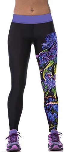 Sister Amy Women's Fitness Hihg Waist Yoga Pants Printed Stretch Ankle Legging Purple Tree