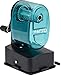 X-Acto 2012687-BLU Bulldog Vacuum Wall Mount Manual Pencil Sharpener, Blue, See-through Receptacle, Affix to Any Nonporous Surface, X-ACTO Hardened Helical Cutter