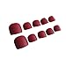 24Pcs False Toenails with Short Design Toe Nails Glue On Toenails Artificial Toenails Art Tips Press On Toenails for Women and Girls Wine Red Color