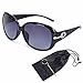 MOTINE Women's Shades Classic Oversized Polarized Sunglasses 100% UV Protection (Black Frame Gray Lens, 62mm)