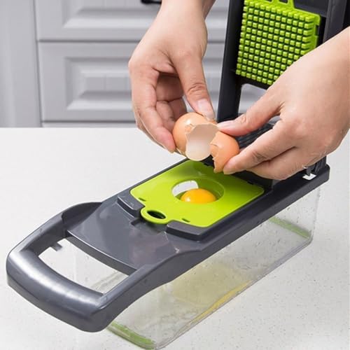 Ralador Multifuncional 16 em 1 Mandoline Profissional Cortador Fatiador de Legumes em Aço Inox com Recipiente Praticidade e Economia de Tempo na Cozinha
