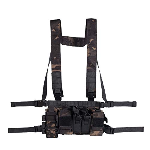 Trido Chest Rig Tactical Airsoft,Molle Multicum Paintball Rigs Police