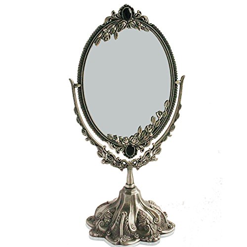 Vintage double face retro bronze alloy metal table makeup dresser…