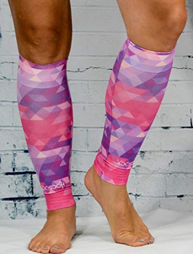 Hocsocx Leg Sleeves Sports UNDER Socks- One Size (Length 13") (Pink Kaleidoscopes)
