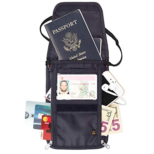 Tarriss Travel Neck Wallet with RFID Blocking Passport Holder to Keep