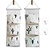 KRLIFCSL Cactus Wall Door Closet Hanging Storage Bag Canvas Fabric 3 Pockets Over The Door Organizer Pouch, 2 Pack (Cactus)
