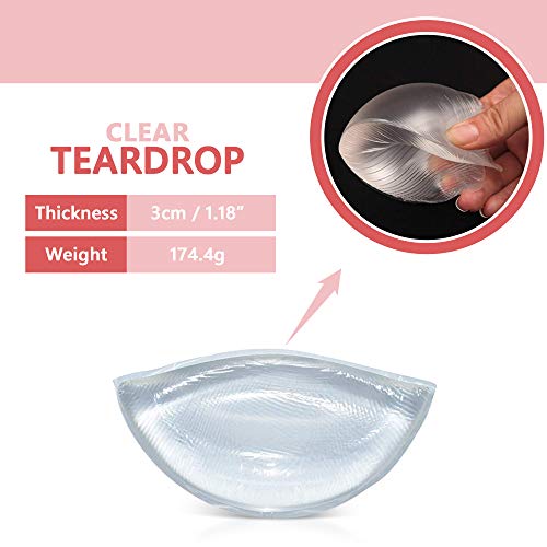 Silicone Bra Inserts Breast - Waterproof Enhancers Clear Gel Bra Inserts A to C Cup for Swimsuits & Bikini Push Up Molding Pad