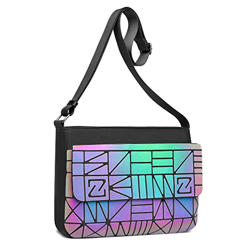 Holographic Crossbody Bag Ladies Shoulder Bag Geometric Luminous Bag
