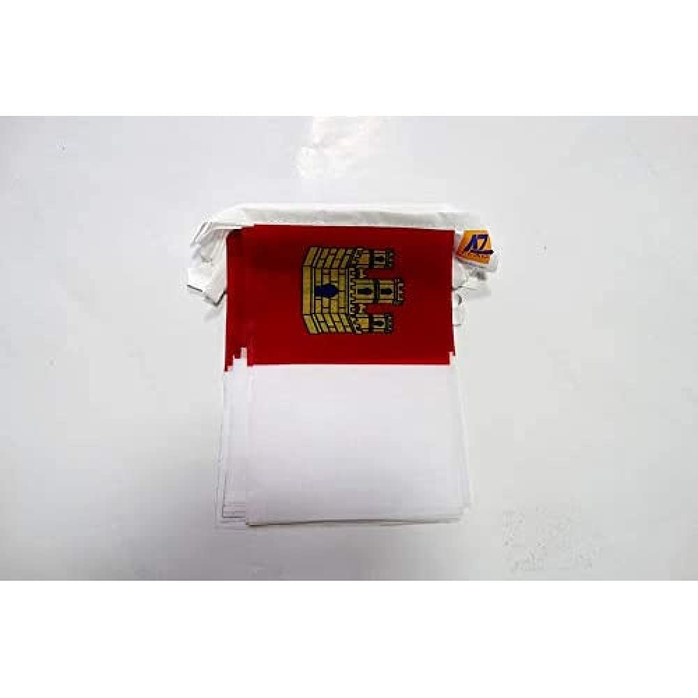 AZ FLAG Castile-La Mancha Bunting Flag, 20 Ft Garland 20 Small Spanish region of Castilla-La Mancha Flags 8'' x 6'', 100% Polyester String Pennant, 6 meters — image 1