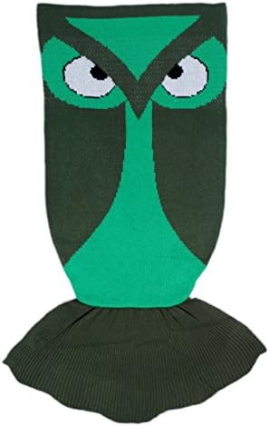 Outtymate Novelty Owl Knitting Blanket Soft Children Sleeping Bag Best Birthday Christmas Gifts for Children (S, Green)