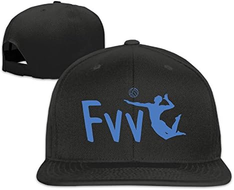 Unisex Volleyball Snapback Adjustable Hat One Size--Black