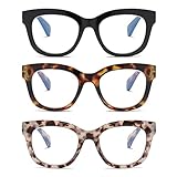 ZXYOO 3 Pack Oversized Blue Light Blocking Reading