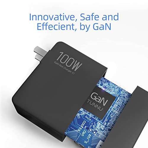 USB C Wall Charger Type C GaN Charger Power Adapter - PD 100W 4 Ports for USB C Laptop Smartphone - Compatible with MacBook Pro Air iPhone iPad Pro Samsung