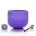 TOPFUND 8 inch A Note Crystal Singing Bowl Third Eye Chakra with Carrying Case and Suede Mallet