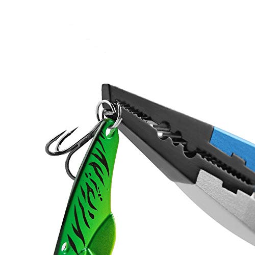 HEQIE-YONGP Angelzubehör Multifunktions-Angelzange mit Handschlaufe, Aluminiumlegierung Haken Clamp, Fadenschneiden… – Bild 3