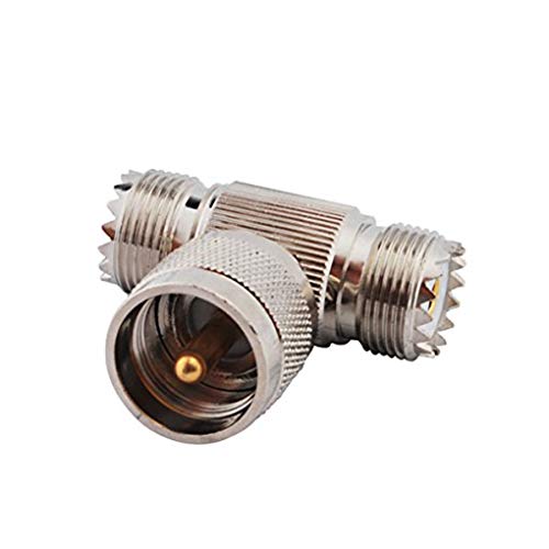 1/2pcs UHF Male to Dual Female Adapter T RF Splitter Connector Male and Female ConverterFour - Thumbnail 5